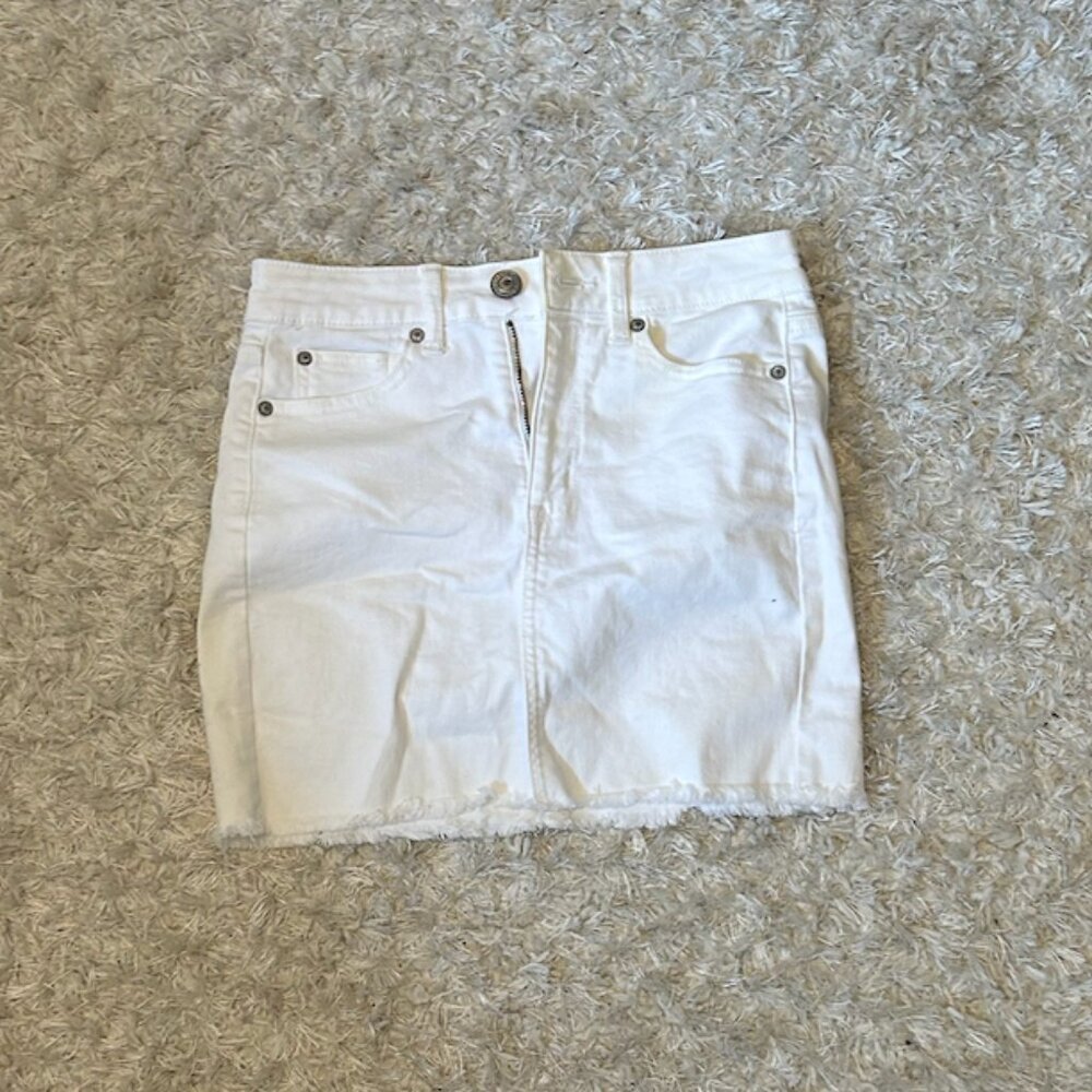 American Eagle Tight White Jean Skirt